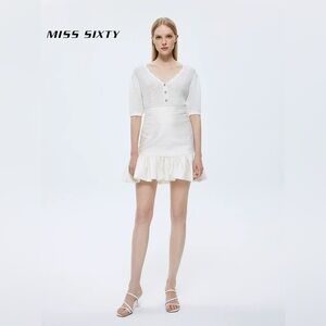 Miss Sixty Pearl White Skirt